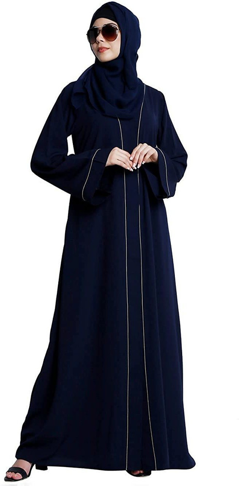 BT Being Traditional Women s Front Open Navy Blue Abaya With