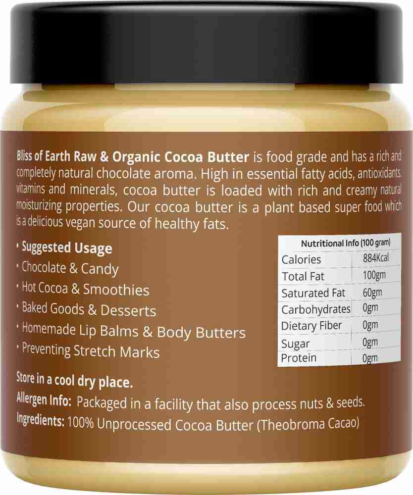 Better Shea Butter Raw Cocoa Butter - Unrefined, 100% Pure, Food Grade -  Use for Cocoa Lip Balm, Stretch Marks Cream, Cacao Butter Cream, Scars Oil