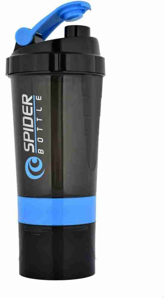 COOL INDIANS SHAKER BOTTLE FOR GYMBPA-FREE AND 100% LEAK-PROOF PROTEIN SHAKER  BOTTLE WITH 2 EXTRA STORAGE COMPARTMENT (500ML SHAKER) (BLACK) 