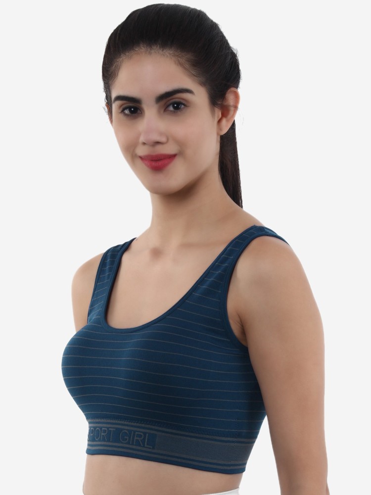 Buy XOXO women sportswear fit textured removable pads sport bra olive  Online