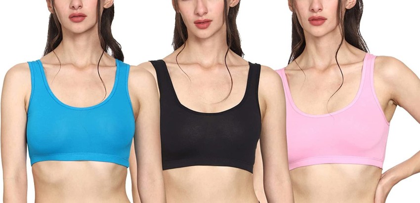 New Pack of 3 Air Bra for Females in Multicolour