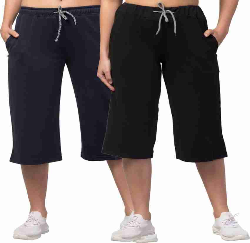 Trishikhine Women's Solid 3/4th Pyjama Pant, Women's Capri Pyjama Shorts  Women Multicolor Capri - Buy Trishikhine Women's Solid 3/4th Pyjama Pant