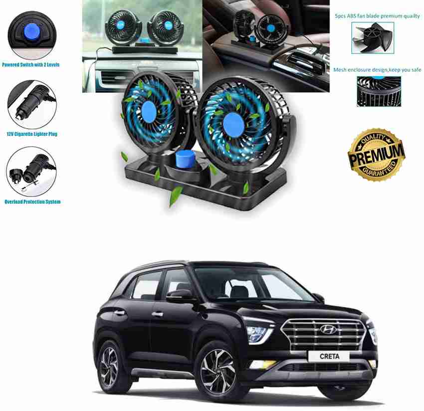 Auto Emporium Hub Hyundai Creta Car Fan 12V 360 Degree Dual Head 2