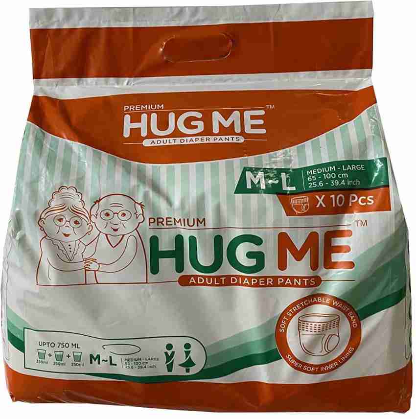 HUG ME ADULT DIAPERS PULL- UP PANT STYLE M-L Adult Diapers - M - L - Buy 10  HUG ME COTTON Adult Diapers