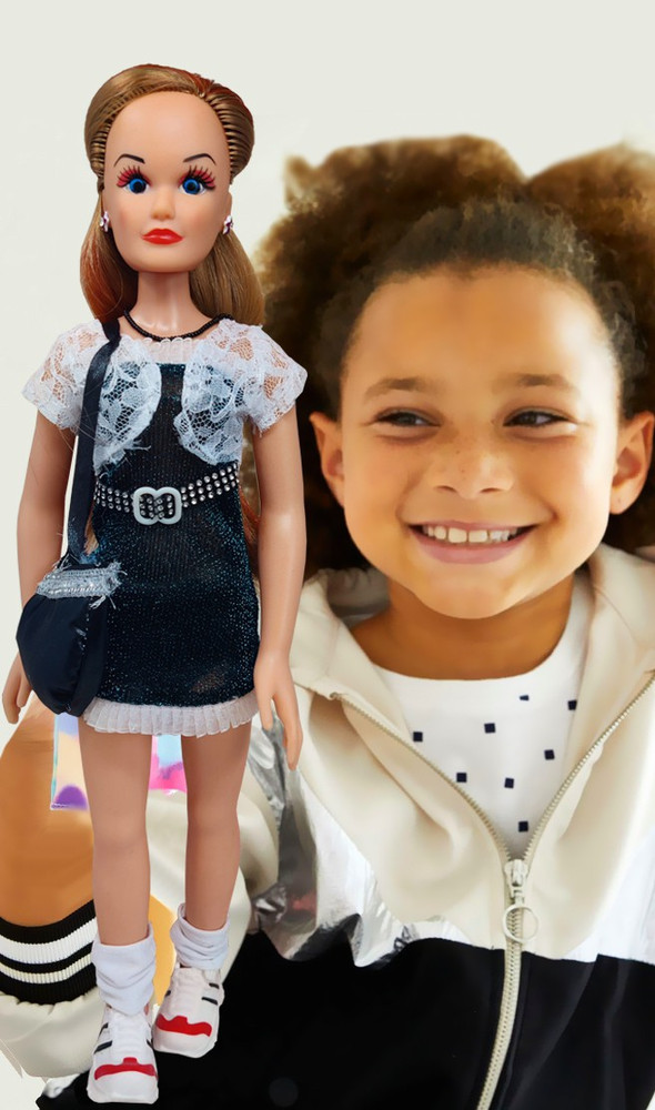 Fashion dolls in miniature store