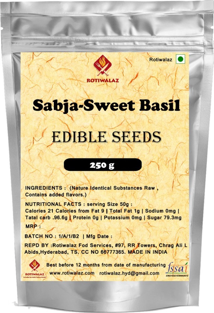 Rotiwalaz Sabja Seeds 250 g Sweet Basil Seeds Price in India Buy