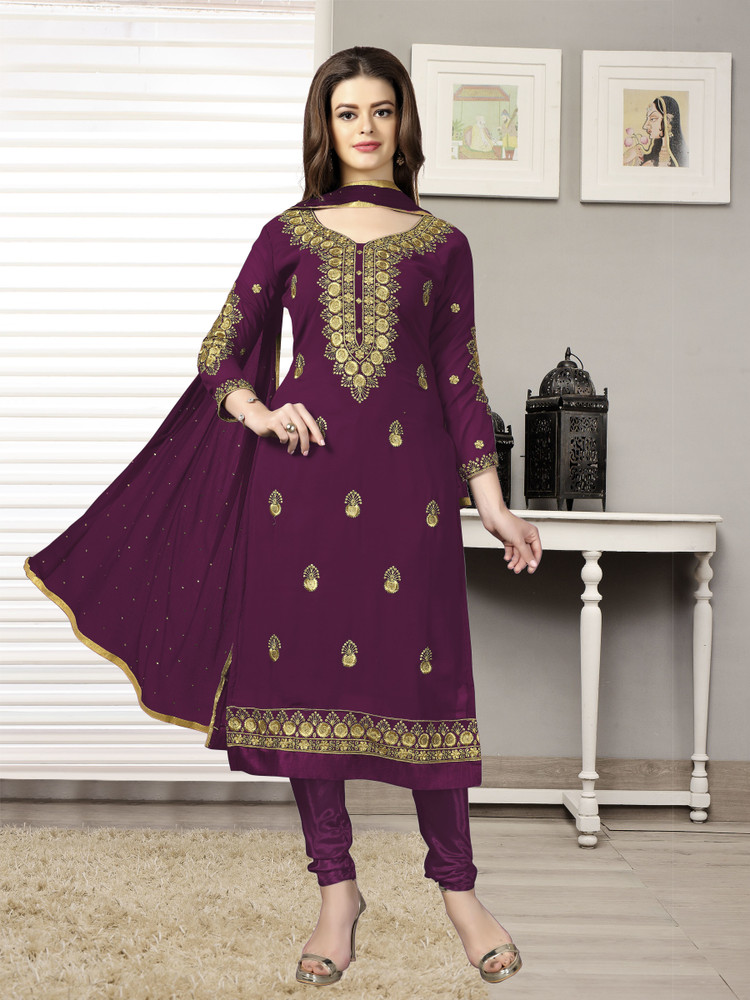 Panash Trends Georgette Embroidered Kurta Churidar Material Price in India Buy Panash Trends Georgette Embroidered Kurta Churidar Material online at Flipkart