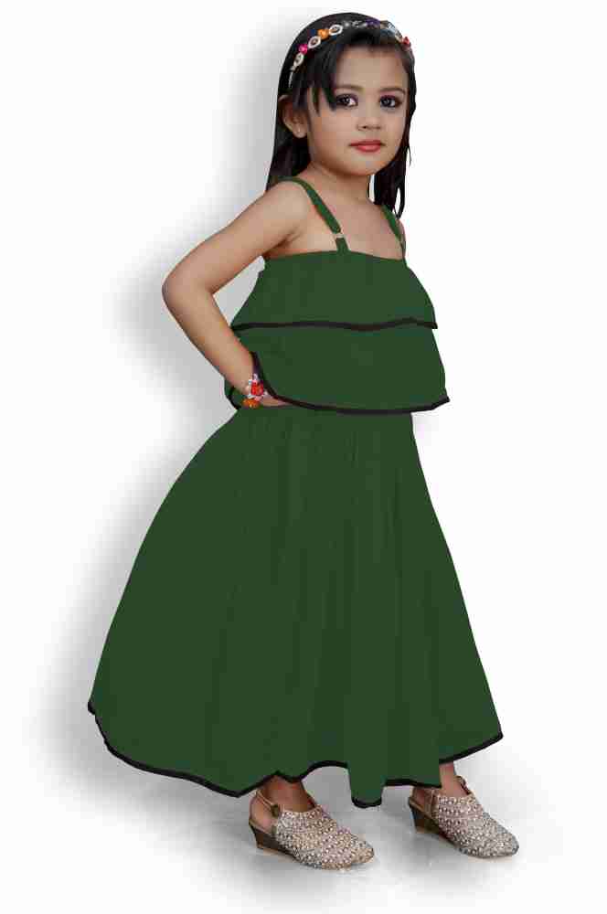 Green colour dress for baby outlet girl