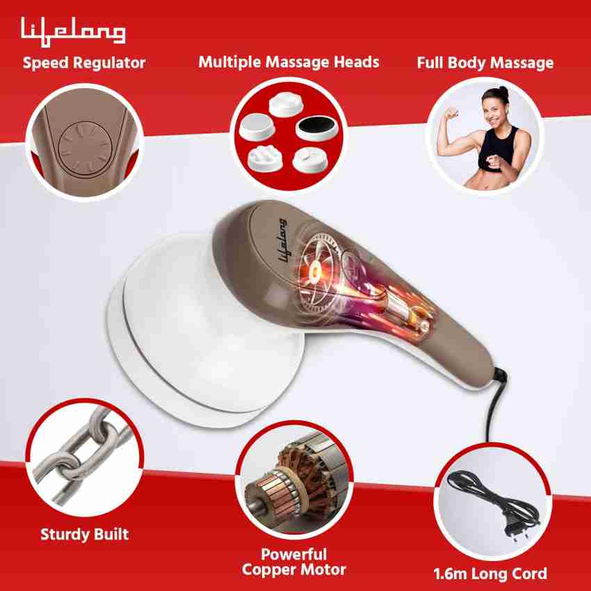 Lifelong LL27 Electric Handheld Full Body Massager Reduces Weight and Fat,  Brown