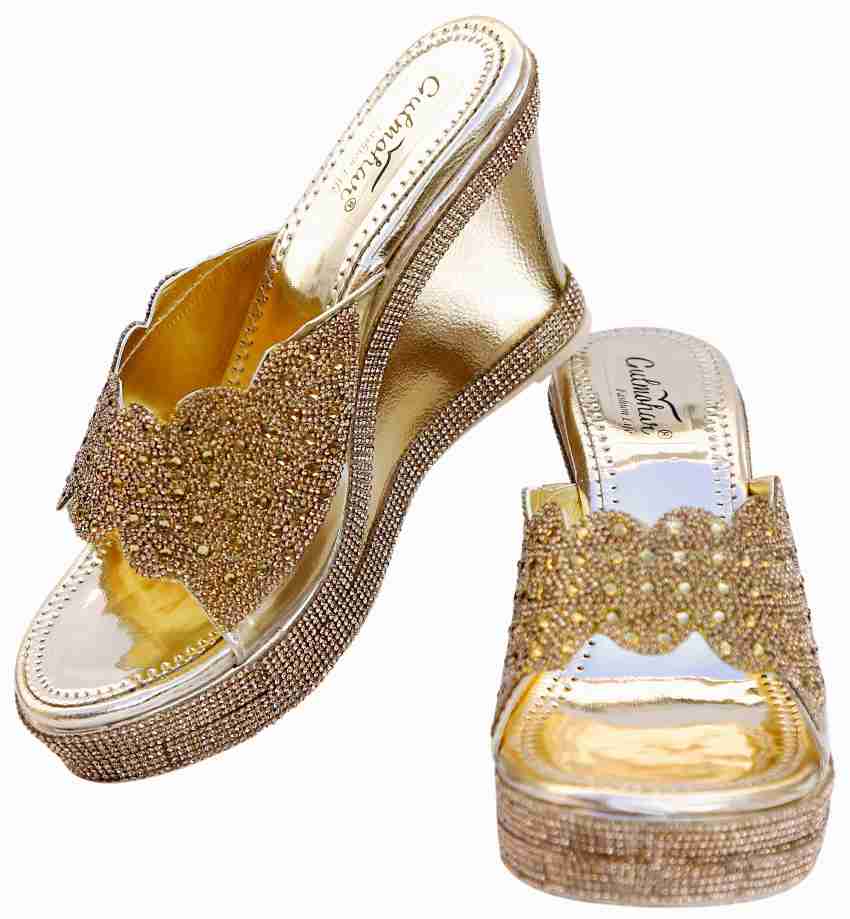 Bridal sandals outlet golden colour