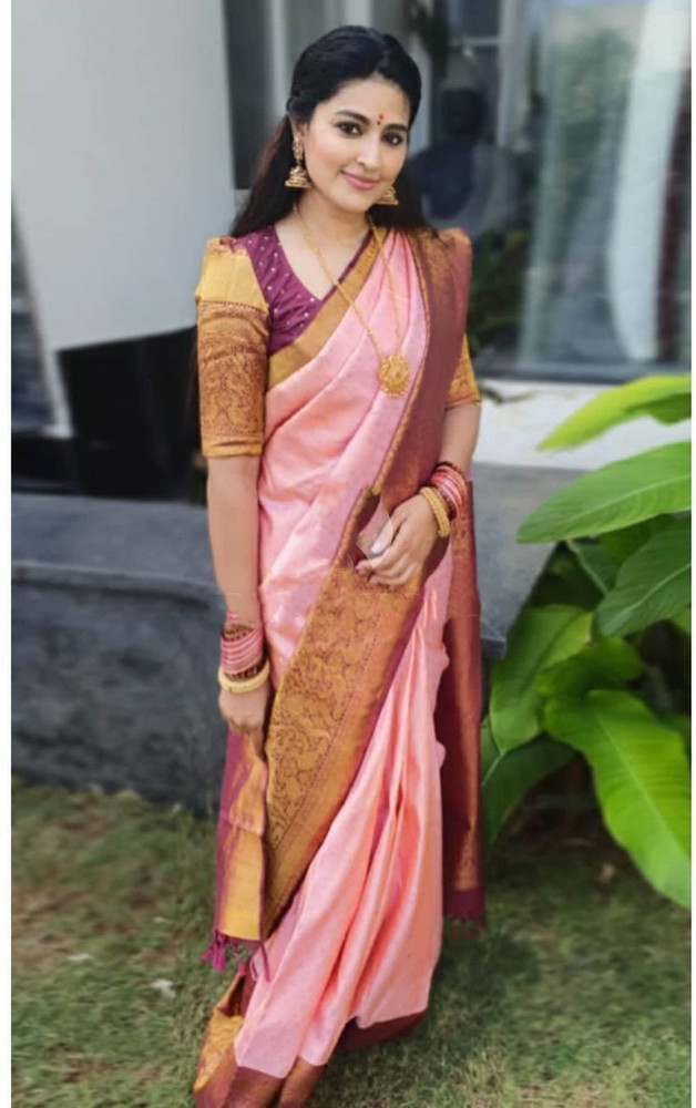 Buy lrintern Embellished Bollywood Jacquard Pink Sarees Online Best Price In India Flipkart