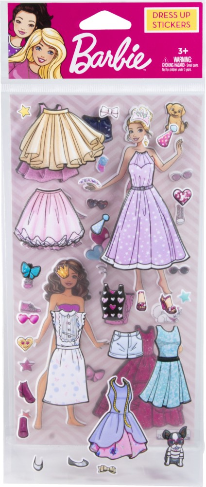 SKOODLE 10 cm Barbie Dress Up Sticker Set of 2 Reusable Sticker