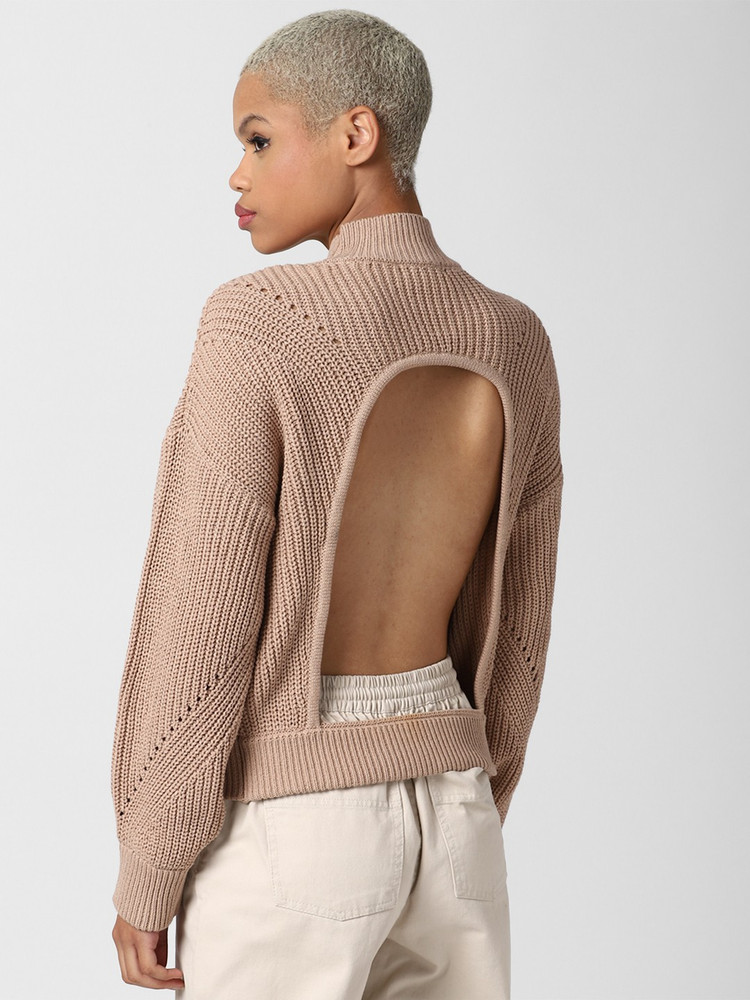 FOREVER 21 Woven High Neck Casual Women Beige Sweater Buy FOREVER 21 Woven High Neck Casual Women Beige Sweater Online at Best Prices in India Flipkart