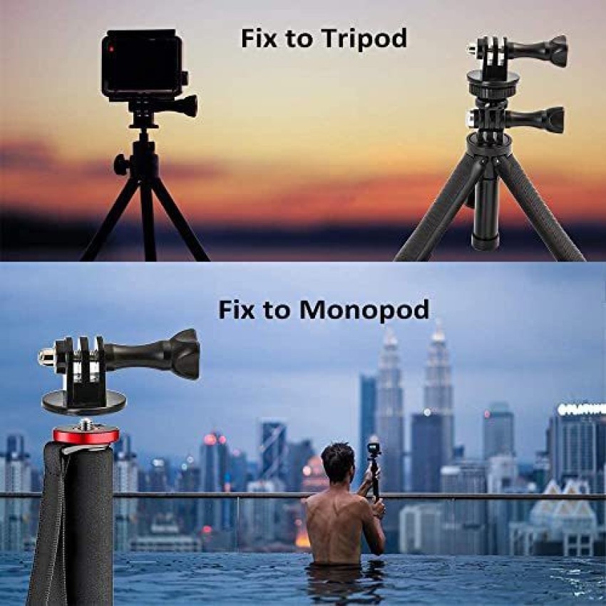TECHYSPOT J-Hook Buckle Mount, Tripod Mount Adapter, 2 Screw Combo for  GoPro, Smartphone Monopod Kit - TECHYSPOT 