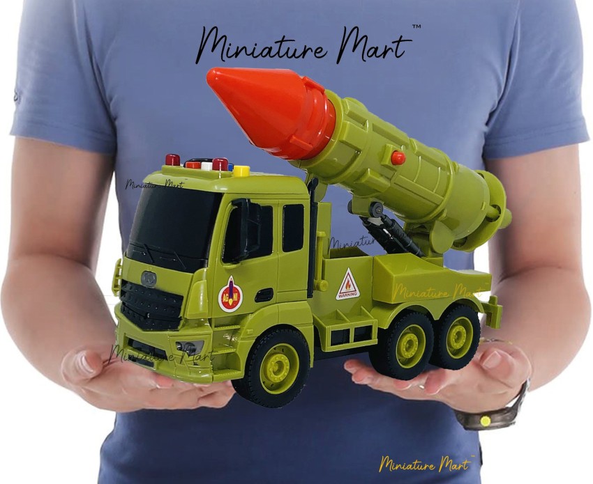 Miniature Mart Big Size Single Missile Military Truck For Kids Push & Go  Toys - Big Size Single Missile Military Truck For Kids Push & Go Toys .  shop for Miniature Mart