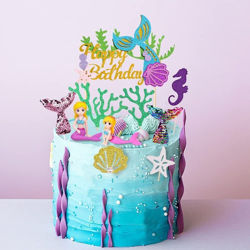 Festiko Festiko Mermaid Cake Toppers, Dokuna Glitter Merma Cake