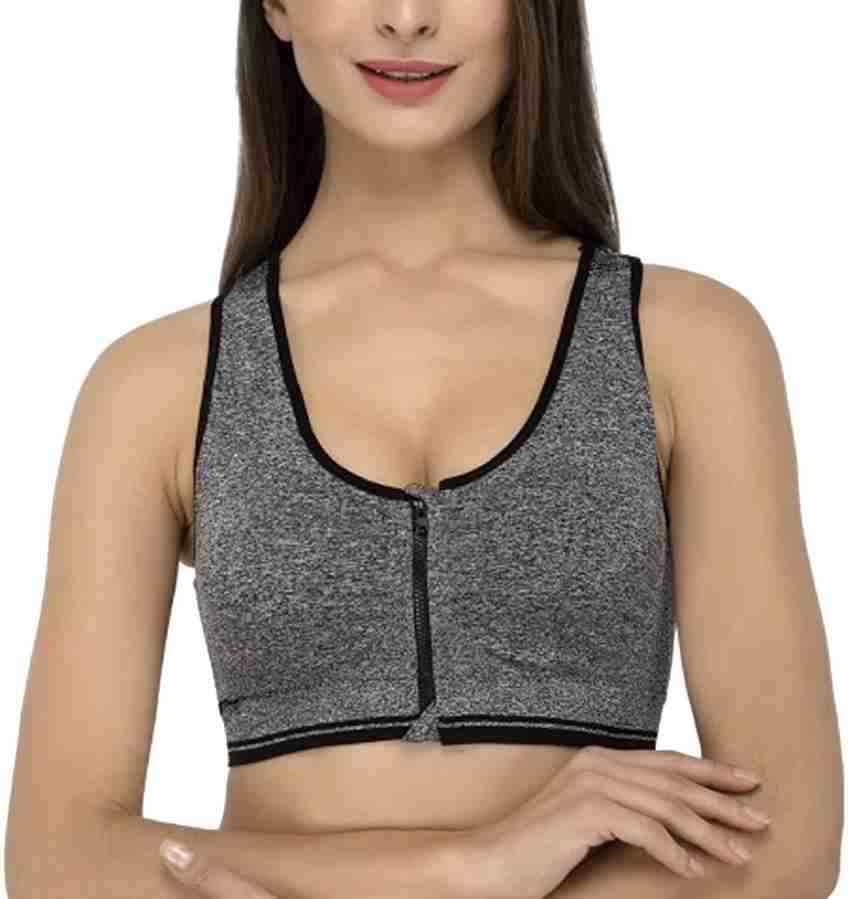 VOYARGE Cotton Front Open Zipper Women Sports Lightly Padded Bra - Buy  VOYARGE Cotton Front Open Zipper Women Sports Lightly Padded Bra Online at  Best Prices in India