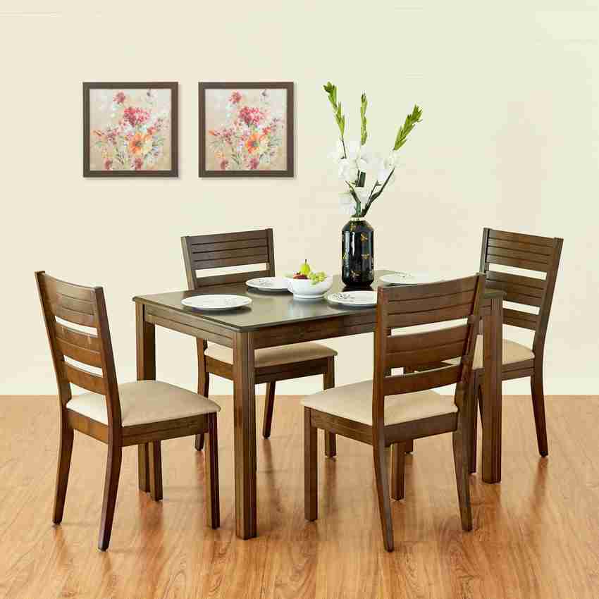 Home Centre Montoya Solid Wood 4 Seater Dining Set Price in India Buy Home Centre Montoya Solid Wood 4 Seater Dining Set online at Flipkart