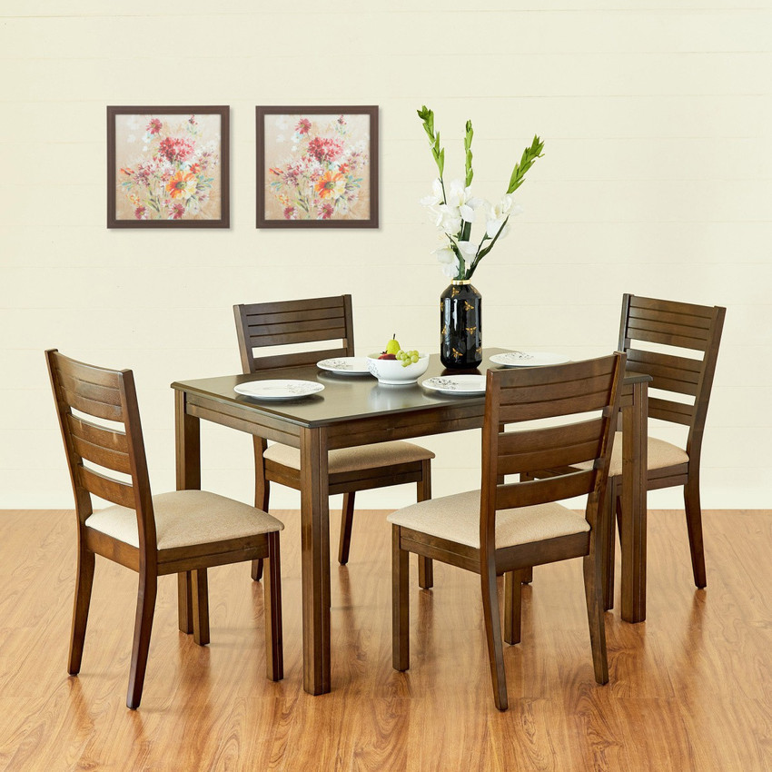 Home Centre Montoya Solid Wood 4 Seater Dining Set Price in India Buy Home Centre Montoya Solid Wood 4 Seater Dining Set online at Flipkart