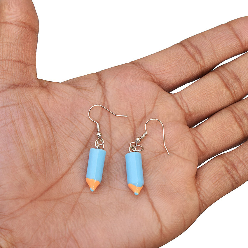 Flipkart Buy Cute Look Blue Pencil Fashion Earrings For Baby Girls College Girls Teenager Girls Metal Drops Danglers Online at Best Prices in India