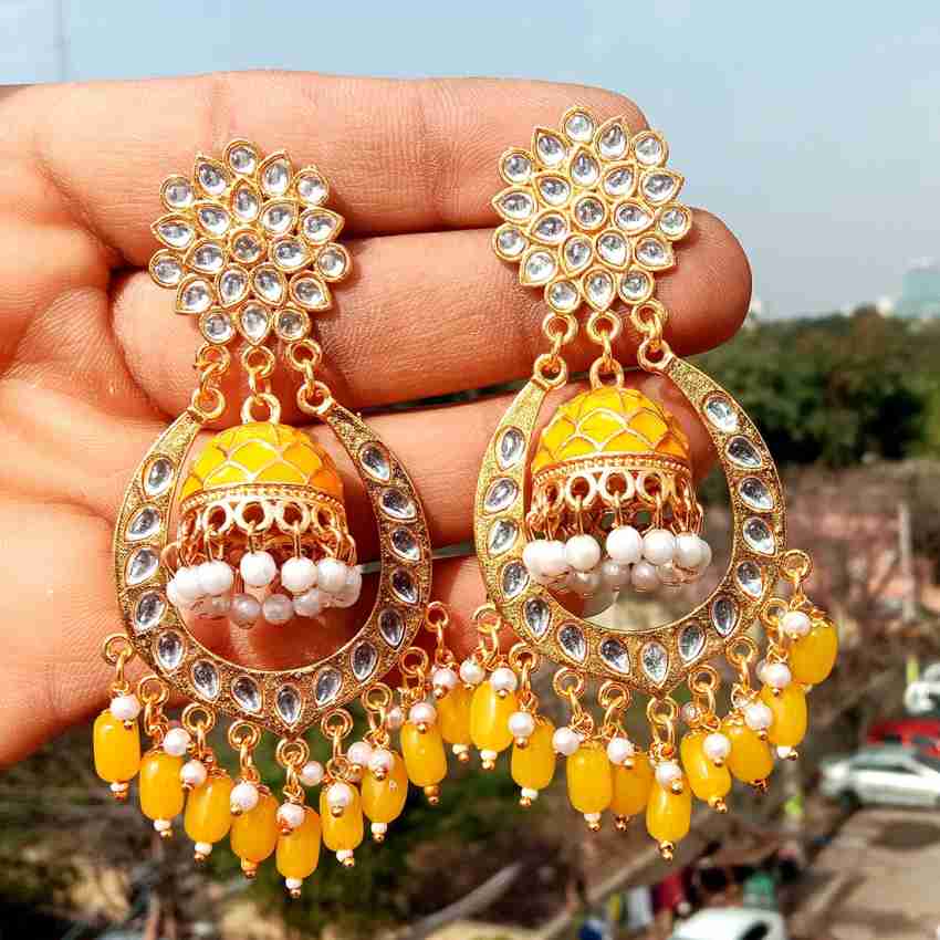 Golden yellow deals earrings