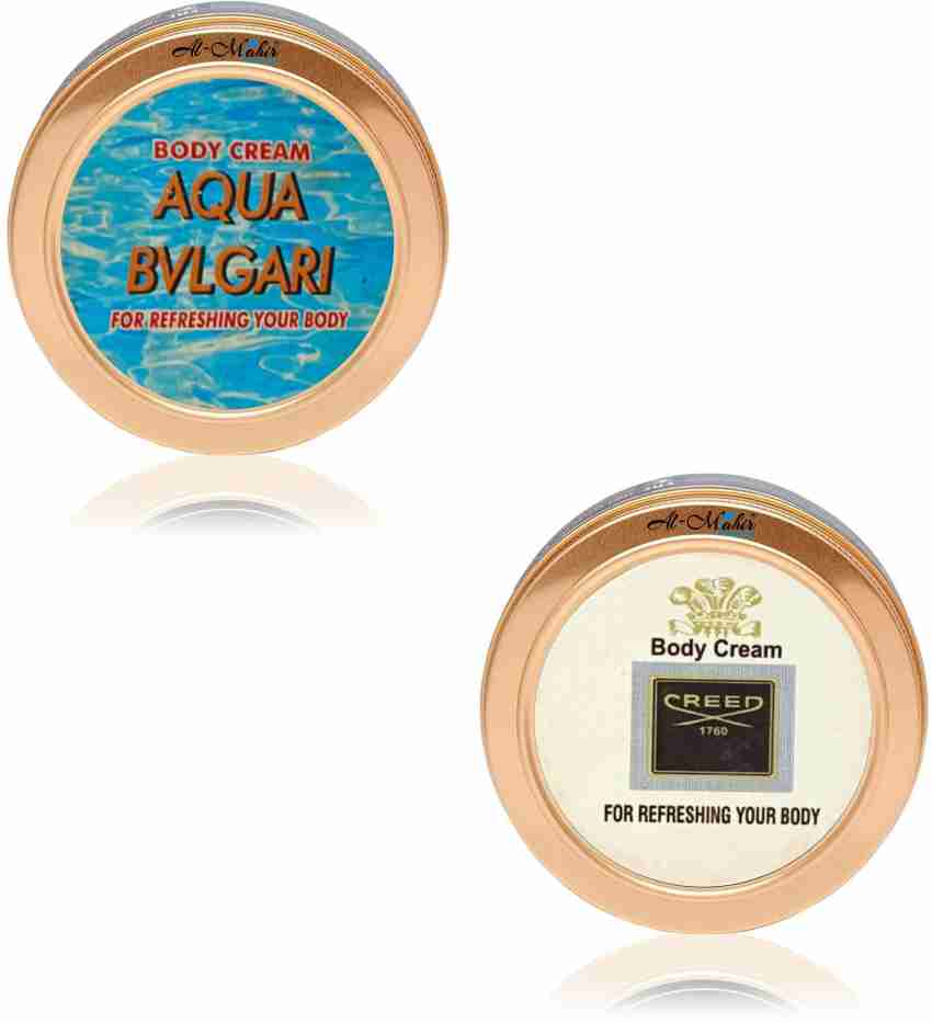 Al Mahir Aqua Bvlgari Creed Perfumed Body Cream 15gm x 2 Price in India Buy Al Mahir Aqua Bvlgari Creed Perfumed Body Cream 15gm x 2 online at Flipkart