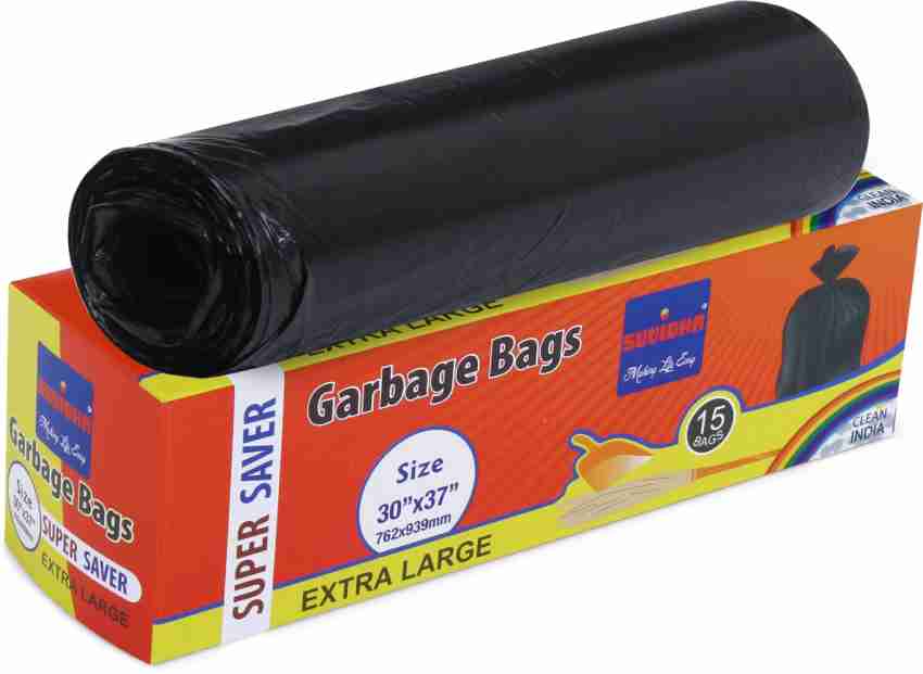 SUVIDHA Garbage Bags Extra Large 30 X 37 Inches Waste (Pack of 115 Bags  per pack) XL 95-105 L Garbage Bag Price in India - Buy SUVIDHA Garbage Bags  Extra Large 30
