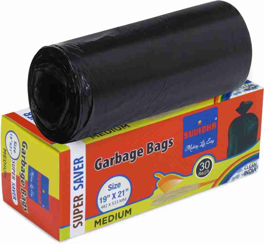 SUVIDHA Super Saver Garbage Bags Medium 19 X 21 Inches Waste(Pack of 430  Bags per pack) Medium 20-30 L Garbage Bag Price in India - Buy SUVIDHA  Super Saver Garbage Bags Medium