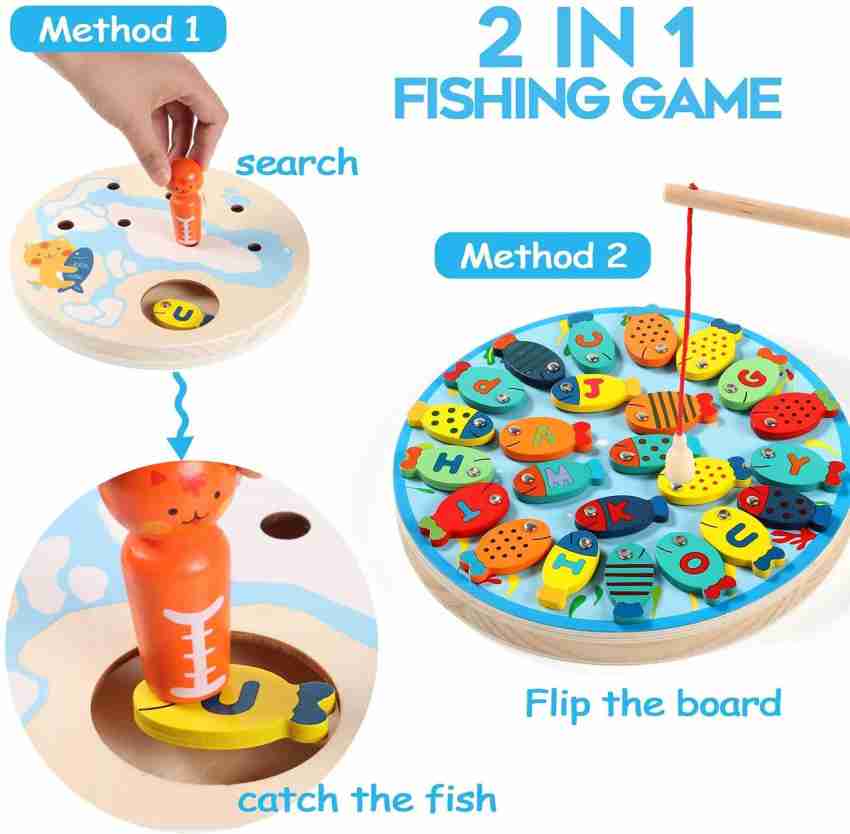 Buy HOWADE Magnetic Alphabet Letter Wooden Fishing Game Learning Toy With  Magnet Poles for Toddler Boys Girls Age 3+ Online at desertcartINDIA