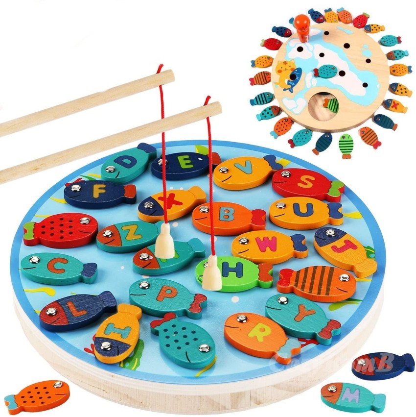 HIRNAYA Magnetic Alphabet Letter Wooden Fishing Game Learning Toy for kids  Price in India - Buy HIRNAYA Magnetic Alphabet Letter Wooden Fishing Game  Learning Toy for kids online at