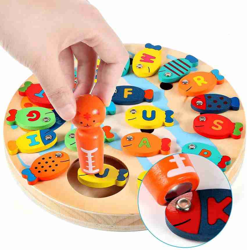 HIRNAYA Magnetic Alphabet Letter Wooden Fishing Game Learning Toy for kids  Price in India - Buy HIRNAYA Magnetic Alphabet Letter Wooden Fishing Game  Learning Toy for kids online at