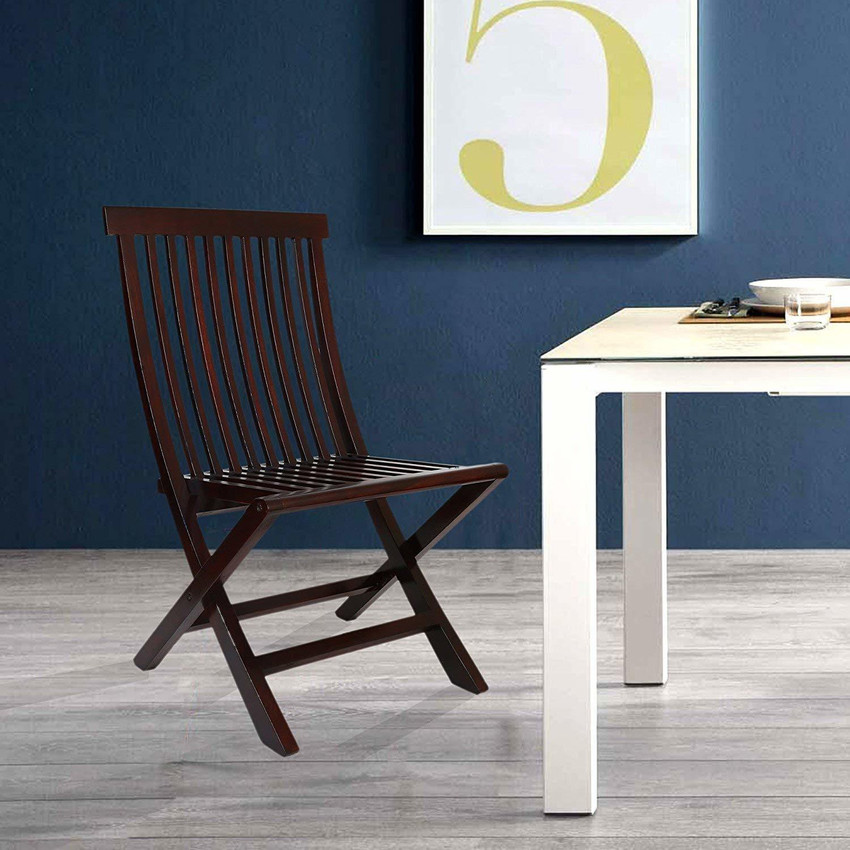 Dark wood folding 2025 chairs