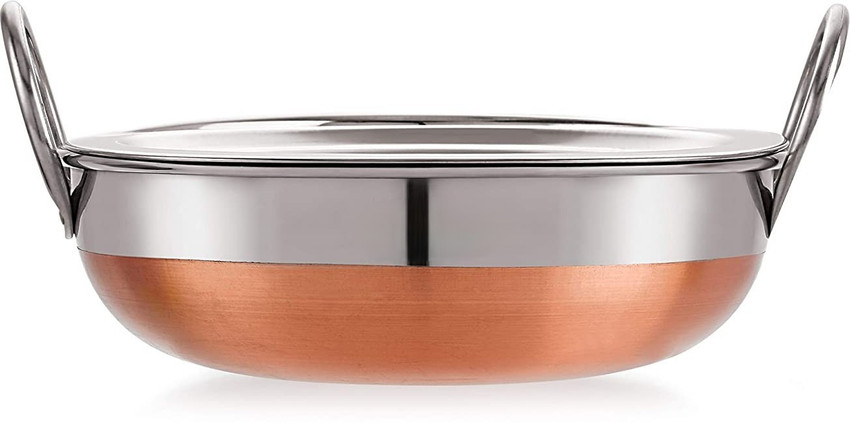 Flipkart SmartBuy Stainless Steel Copper Bottom Kadhai With Handle