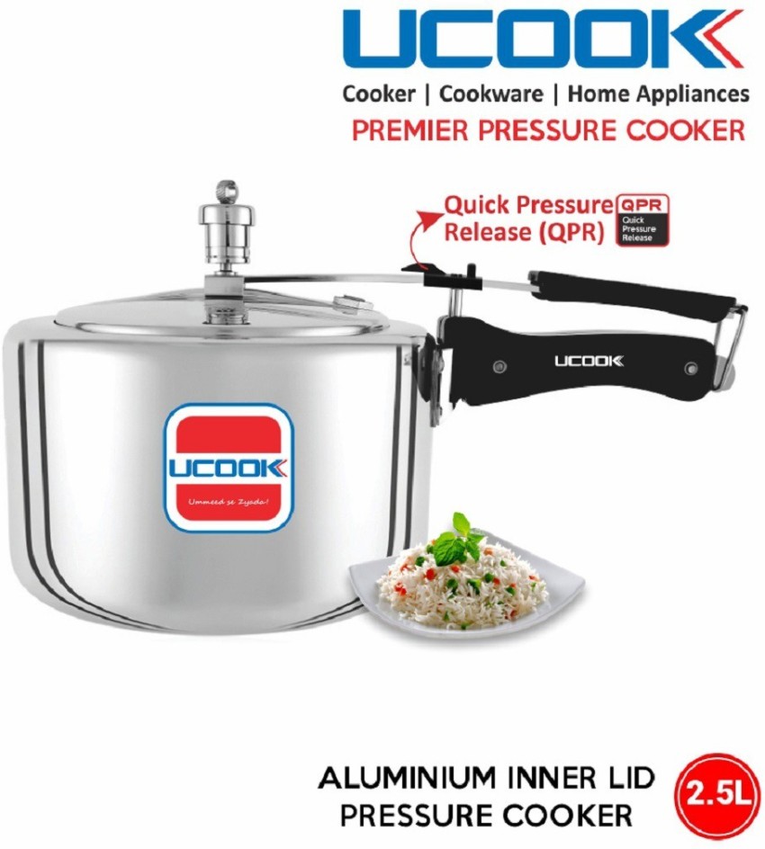 UCOOK By United Ekta Engg. 2.5 Litre Aluminium Inner Lid Non Induction 2.5 L Inner Lid Pressure Cooker Price in India Buy UCOOK By United Ekta Engg. 2.5 Litre Aluminium Inner Lid