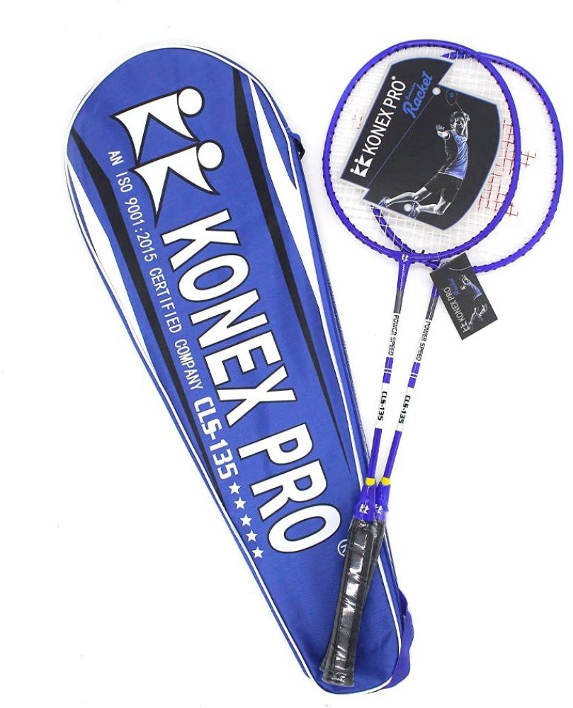 Konex CLS-135 Blue Strung Badminton Racquet With Free Cover Set Of 2 Racket Blue Strung Badminton Racquet
