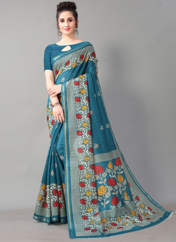 Buy Sky Blue Sarees for Women by FOURLEAF Online