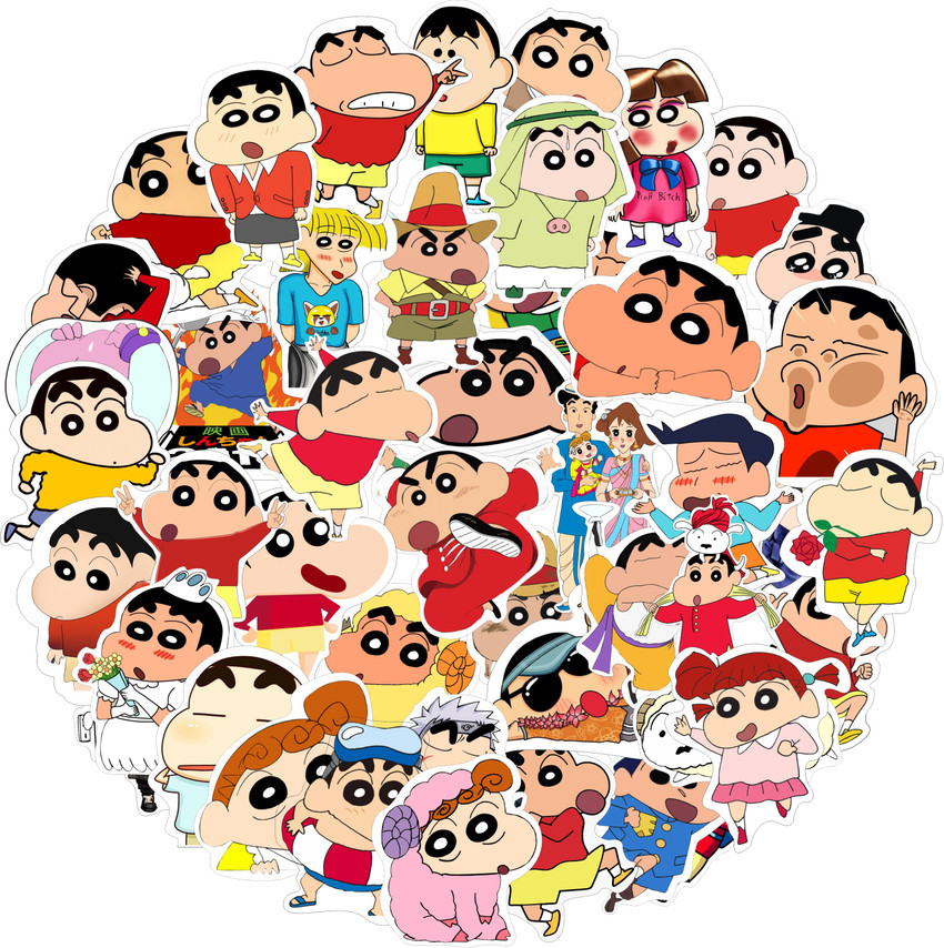 CLICKEDIN 7.62 cm Pack of Shinchan Cartoon Stickers for Wall