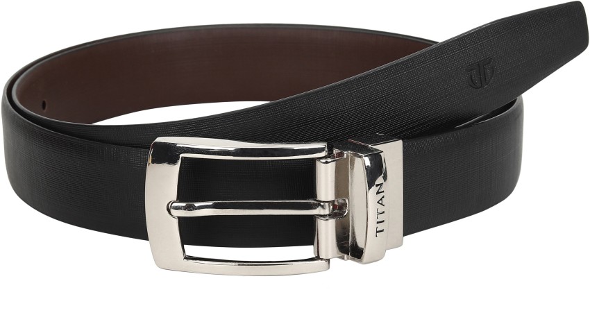 Titan Black & Brown Leather Belt for Men