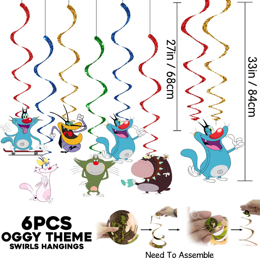 ZYOZI Oggy The Cockroaches Birthday Supplies Cartoon Theme