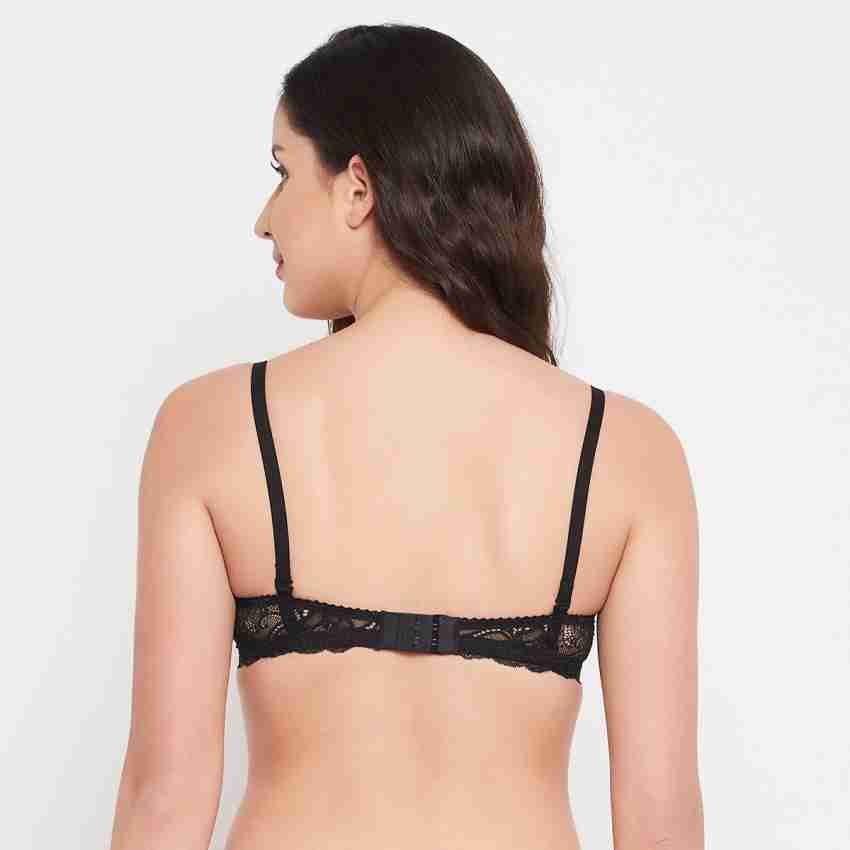 Clovia Padded Non-Wired Full Coverage Multiway T-Shirt Bra with Lace Wings  