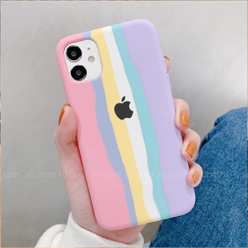 Silicone Case Arcoiris iPhone 13 con protector de cámara