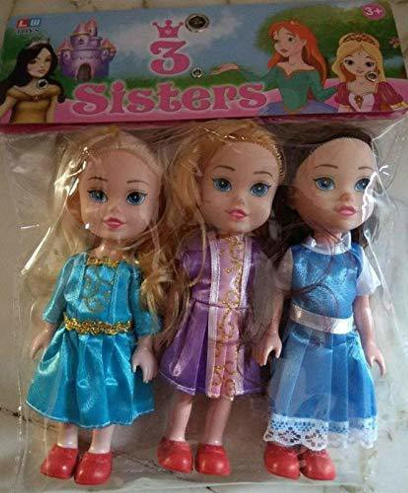 Galactic Plastic Fashion Sister Doll Set of 3 Assorted Dress