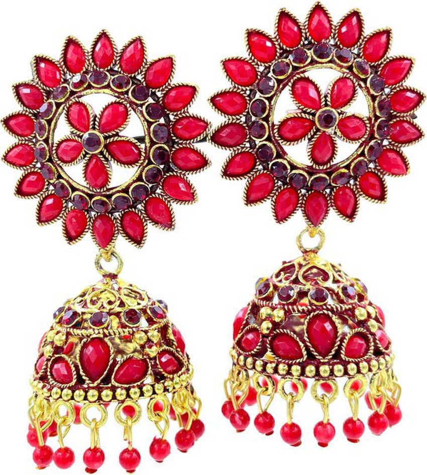 Flipkart red outlet earrings