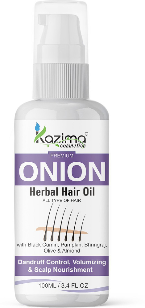 KAZIMA Premium Quality ONION Herbal Hair Oil For Unisex 100 ML Boost Hair Growth Anti Hair Fall Control Removes Dandruff Hair Oil