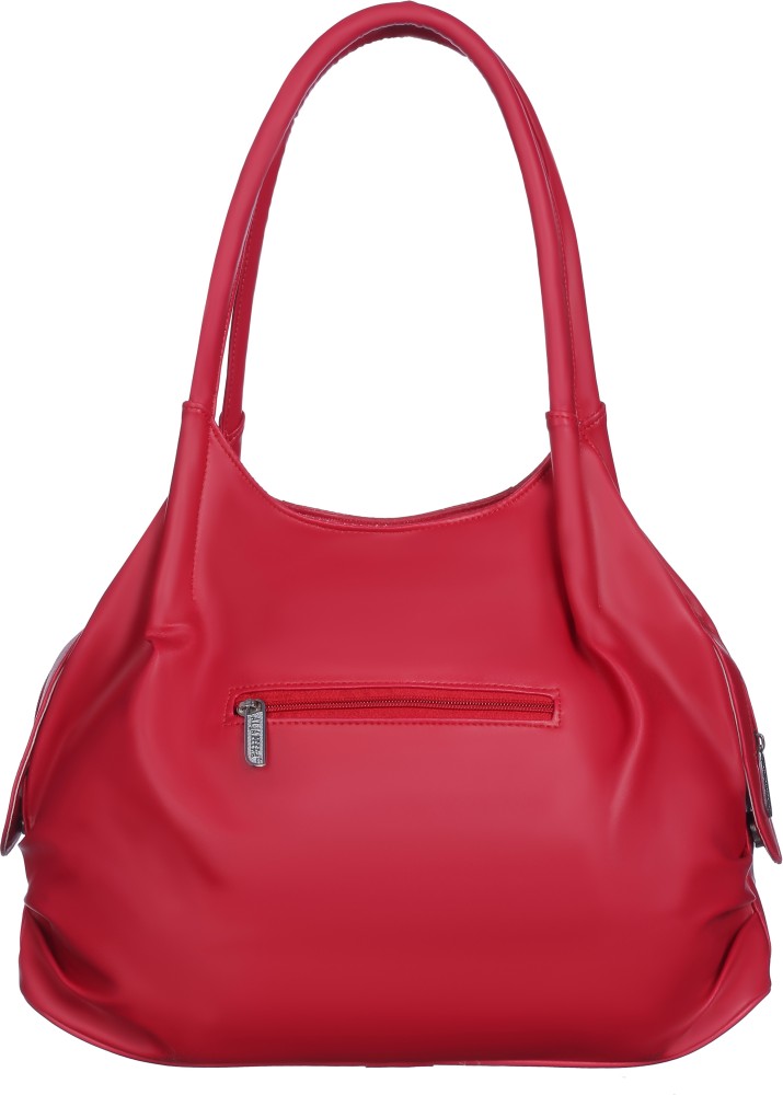 Red handbag, shoulder leather bag, bright bag, leather bag popular for women