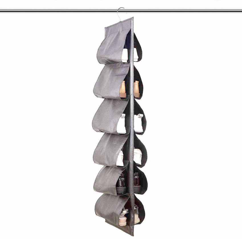 PrettyKrafts Hanging shoe organizer 12 pockets Storage Shelf Organizer Pack of 1 Grey Shoe Organizer Price in India Buy PrettyKrafts Hanging shoe organizer 12 pockets Storage Shelf Organizer Pack of 1