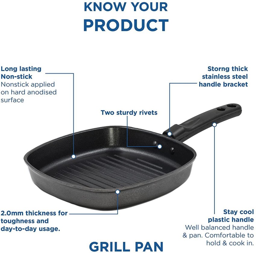 Masox Store Non Stick Layer Flat Pan Fry Roasting Omalate Bread Grill Design Stir Fry Pan 20 cm diameter 1 L capacity Price in India Buy Masox Store Non Stick Layer