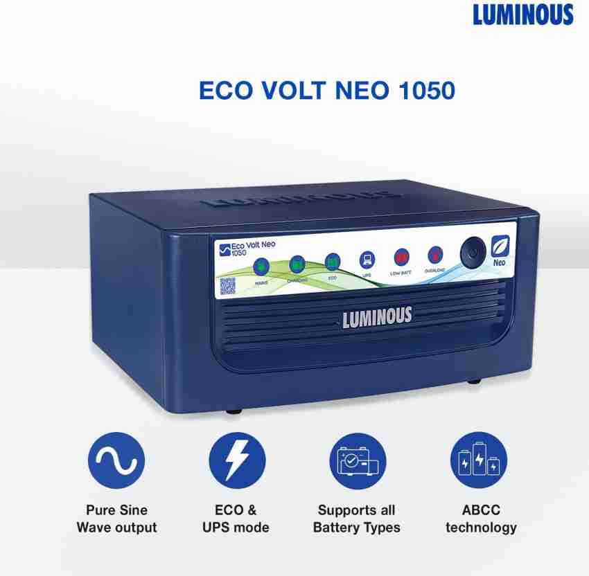 Luminous Eco Watt Neo 1050 Inverter And SC 18054 150Ah Tubular Battery in  Delhi at best price by KDS Enterprises - Justdial