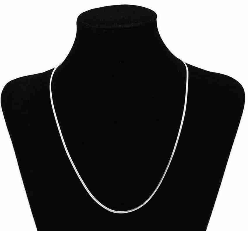 Shopping Dust 2MM Flat Snake Silver Chain for Men and Women