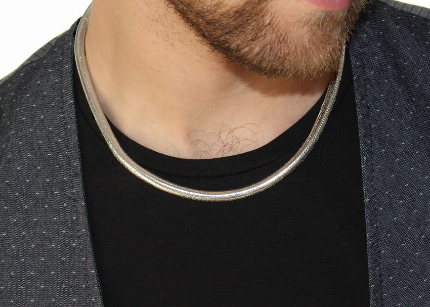 Mens flat discount snake chain